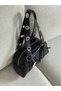 Women's Eyelet Detailed Shoulder Bag with Lacing Accessories Daily Baguette Handbag En28 Size18 - 5