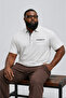 Men's Large Size Summer Cotton White Polo Collar t Shirt - 5