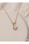 Steel Chain Floral Enamel Letter S Vintage Necklace - Special Design Brass Letter End - Gift