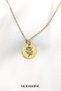 Chrysanthemum Flower Pattern Gold Color Minimal Necklace Elegant Round End Women's Necklace