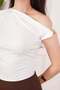 Stylish White Blouse with Shoulder Buckle Detail - 3