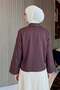 Gathered Front Shirt Y0125 - Mürdüm - 4