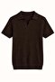 Coffee Textured Polo Collar Men's T-Shirt - 5