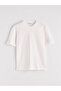 Ecru Crew Neck Combed Cotton Men's T-Shirt - 5