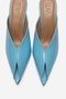 Mirena Blue Patent Leather Women's High Heeled Slippers - 2
