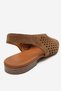 Delizia Tan Suede Genuine Leather Closed-Front Laser Cut Women's Sandals - 5