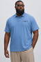 Men's Large Size Summer Cotton Blue Polo Collar T-Shirt