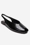 Serina Black Crinkled Patent Leather Women's Sandals - 3