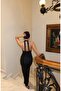 Diving Fabric Halter Neck Drawstring Dress - 7