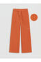 Lcw Kidsorange Wide Leg Girls' Textured Trousers