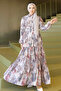 Patterned Hijab Jessica Dress B588 Stone Color - 2