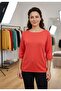 Mercerized Crew Neck Three Quarter (Capri) Sleeve Knitwear Thin Blouse - 5