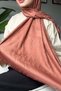 D Pattern Cotton Silk Shawl-Tan - 2