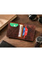 Genuine Leather Men's Wallet Tan Handmade Slim Card Holder Thin Design Minimal Wallet Card Holder - 2