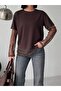 Lace Detail Brown Modal Fabric Women's T-Shirt - 4