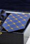 Navy Blue Men's Gift Box - Tie, Handkerchief, Cufflinks, Tie Clip Set Kmk186 - 3