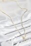 Brass Zircon Stone Pole Star Model Crushed Chain Gold Color Women's Necklace - 2