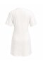 2092 Women's Side Gathered Mini Dress with Metal Accessories White - 3