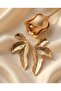 Gold Palm Model Design Women's Earrings