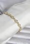 Brass Gold Color Zircon Stone Heart Model Women's Bracelet