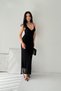 Women's Black Lace Strap V-Neck Maxi Dress - 2