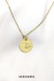 Gold Color Minimal Women's Necklace with Embrace Figure, Meaningful Elegant Round End Friend Lover Necklace