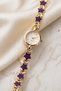 Stars Women's Watch Steel Gold Color Purple Starry Band White Dial Elegant Stylish Old Money Luxury Women's Wristwatch 2026