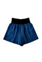 Women's Black Crop Top & Blue High-Waisted Shorts Set – Comfortable Fit Casual Summer Combination - 2