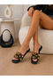 Women's Black Pyramid Stone-Detailed Comfort Slippers - 3