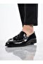 Men's Black Genuine Leather Loafer with Tassel Detail