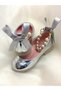 Girl's Silver Ballerina Shoes with Pearl Detail and Ribbon, Stylish Orthopedic Comfortable Daily Evening Dress Shoes - 6