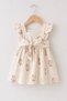 100% Cotton Linen Girls' Lined Dress Summer Holiday Comfortable Stylish Daily Use Floral Patterned Girls' Dress - 3