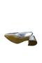 Women's Thick Heeled Patent Leather Open-Back Shoes - 5