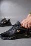 Men's Comfort Black&Gold Sneaker Walking Shoes - 6