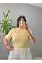 Pearl bow detailed bicycle collar t-shirt - yellow - 3
