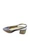 Women's Thick Heeled Patent Leather Open-Back Shoes - 6
