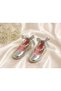 Girl's Silver Ballerina Shoes with Pearl Detail and Ribbon, Stylish Orthopedic Comfortable Daily Evening Dress Shoes - 4