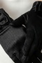 Belvienne Pearl Black Satin Gloves – Luxurious Bridal and Event Accessory with Bow Detail and Pearls - 2
