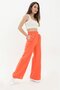 Orange Tassel Detailed Elastic Waist Loose Leg Oversize Linen Kimono Trousers Double Set Islamic Clothing - 5