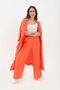 Orange Tassel Detailed Elastic Waist Loose Leg Oversize Linen Kimono Trousers Double Set Islamic Clothing - 4