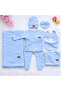 Solid Color 7-Piece Newborn Hospital Discharge Baby Set - 100% Cotton - 2