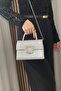 Women's Silver Shiny Evening Dress Bag - Chain Strap Hand and Shoulder Bag - 4