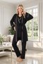Women's Black Double-Breasted Ribbed Summer 100% Cotton Short Sleeve Stylish Maternity Pajama Set 3-Piece Set - 5