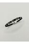 Black Leather Men's Bracelet with Steel Motif - 2