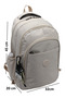 Beige Unisex School Backpack Waterproof Fabric Middle School High School University School Bag 1650 - 4