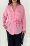 Women's Belted Shirt – Stylish Long Sleeve Shirt with Pockets and Relaxed Fit - 4