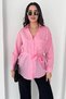 Women's Belted Shirt – Stylish Long Sleeve Shirt with Pockets and Relaxed Fit