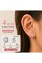 Classic Solitaire Magnetized 316L Steel 4mm Solitaire Earrings No Hole Required 1 Pair Earrings Strong Magnet Unisex Solitaire Earrings