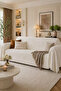 Premium Striped Off-White Sofa Cover – Non-Slip, Stylish and Modern Design