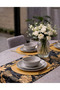 American Service, New Season 6-Piece Gold Color Supla and Runner Cover Gold Leaf Set - 3